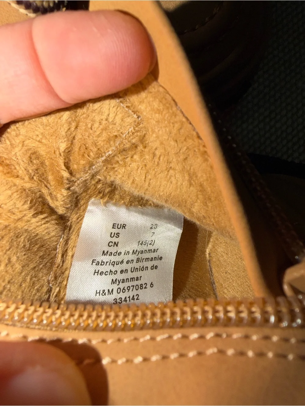 H&M Kids Tan Lace-Up Faux-Fur Lined Boots